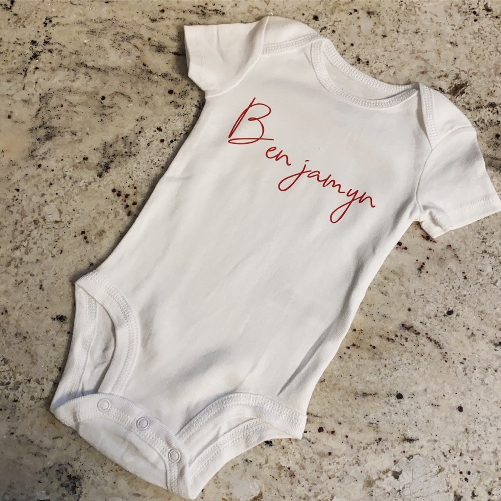Baby boy or girls onesie with customized name